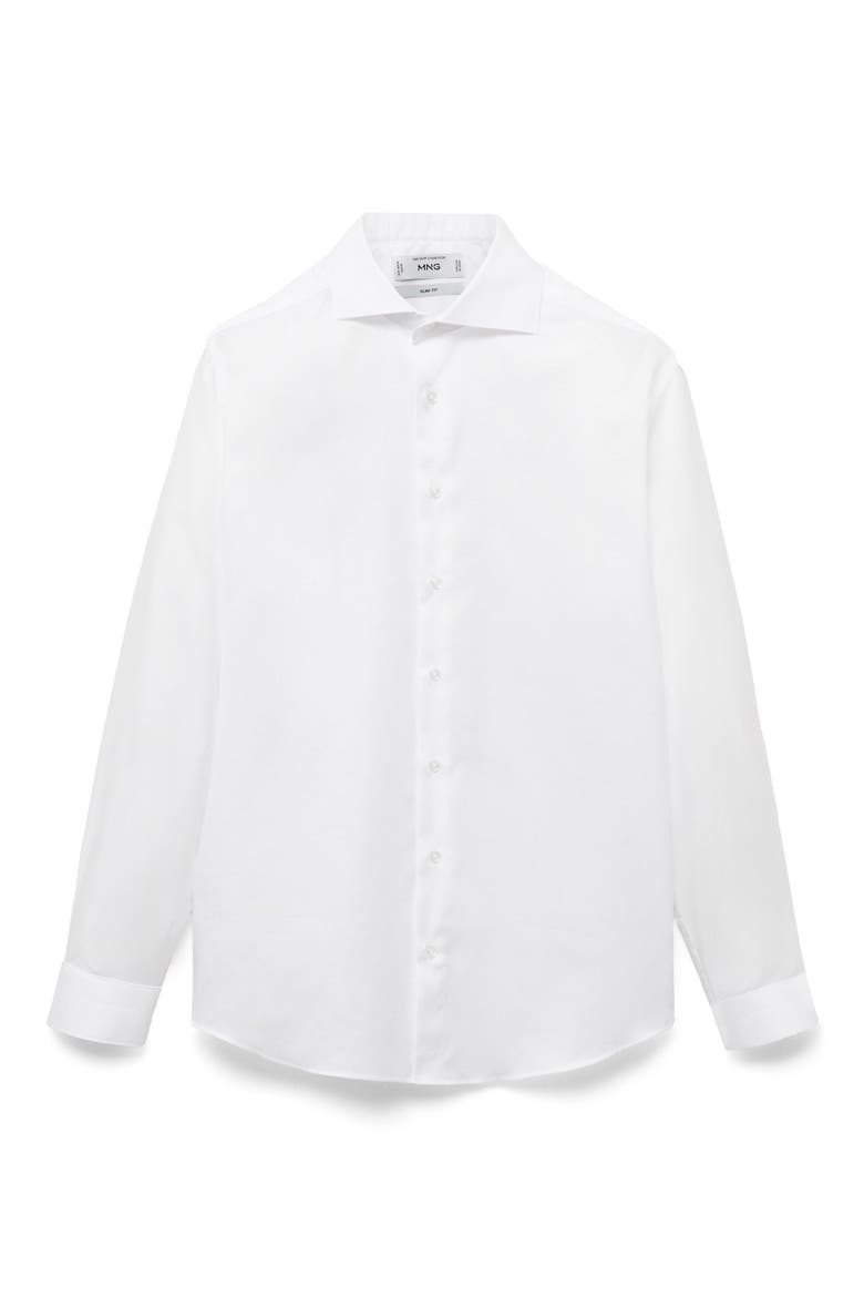 Slim Fit Cotton Button-Up Shirt, Alternate, color, WHITE