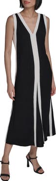 KARL LAGERFELD Aero Wash Colorblock A-Line Dress