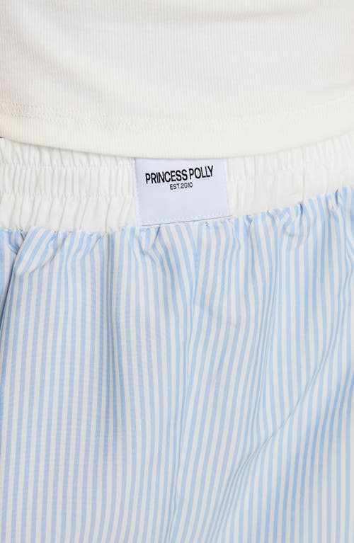 Princess Polly Early Riser Sleep Shorts In Blue Stripe