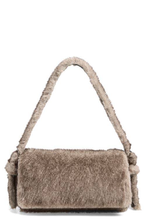 Alexander Wang Ricco Slim Faux Fur Flap Bag In Brown