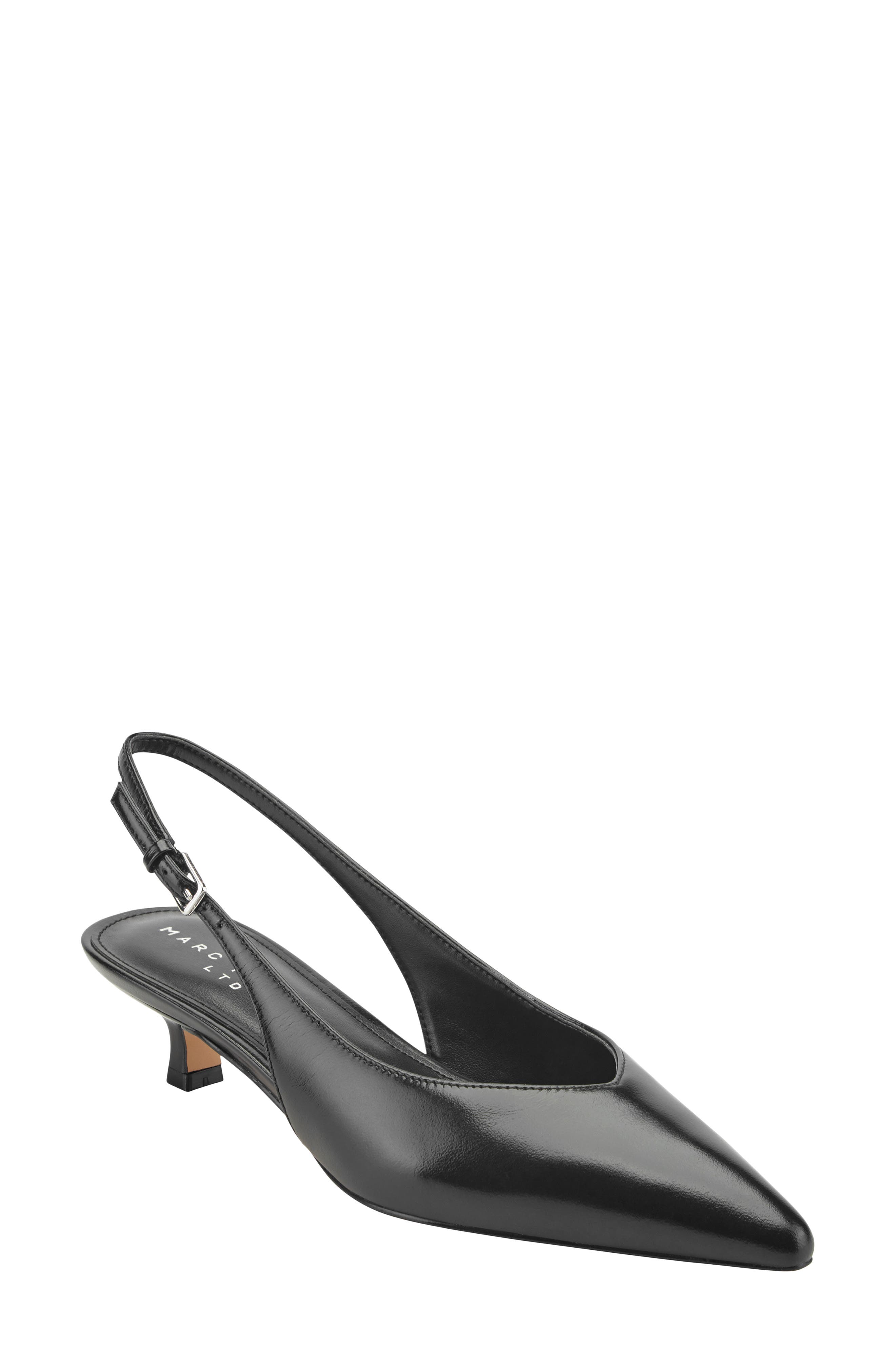 Marc Fisher LTD Luciey Slingback Pointed Toe Kitten Heel Pump, Main, color, 