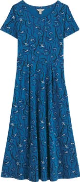 Seasalt Cornwall Veronica Floral Stretch Organic Cotton Midi Dress