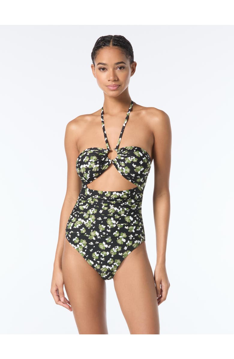 MICHAEL Michael Kors Bandeau Cut Out One Piece Swimsuit, Main, color, 