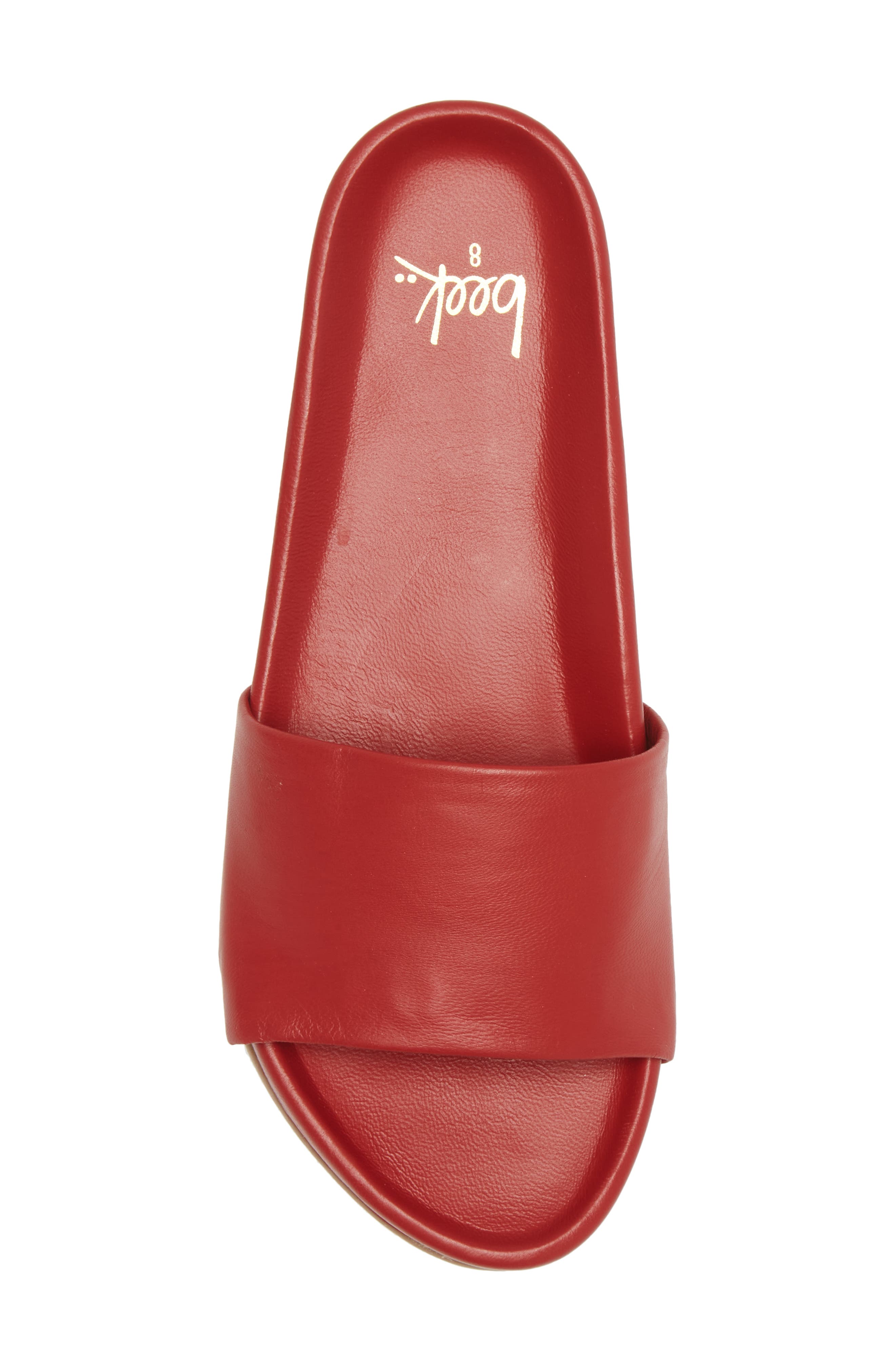Gallito Leather Slide Sandal, Alternate, color, RED
