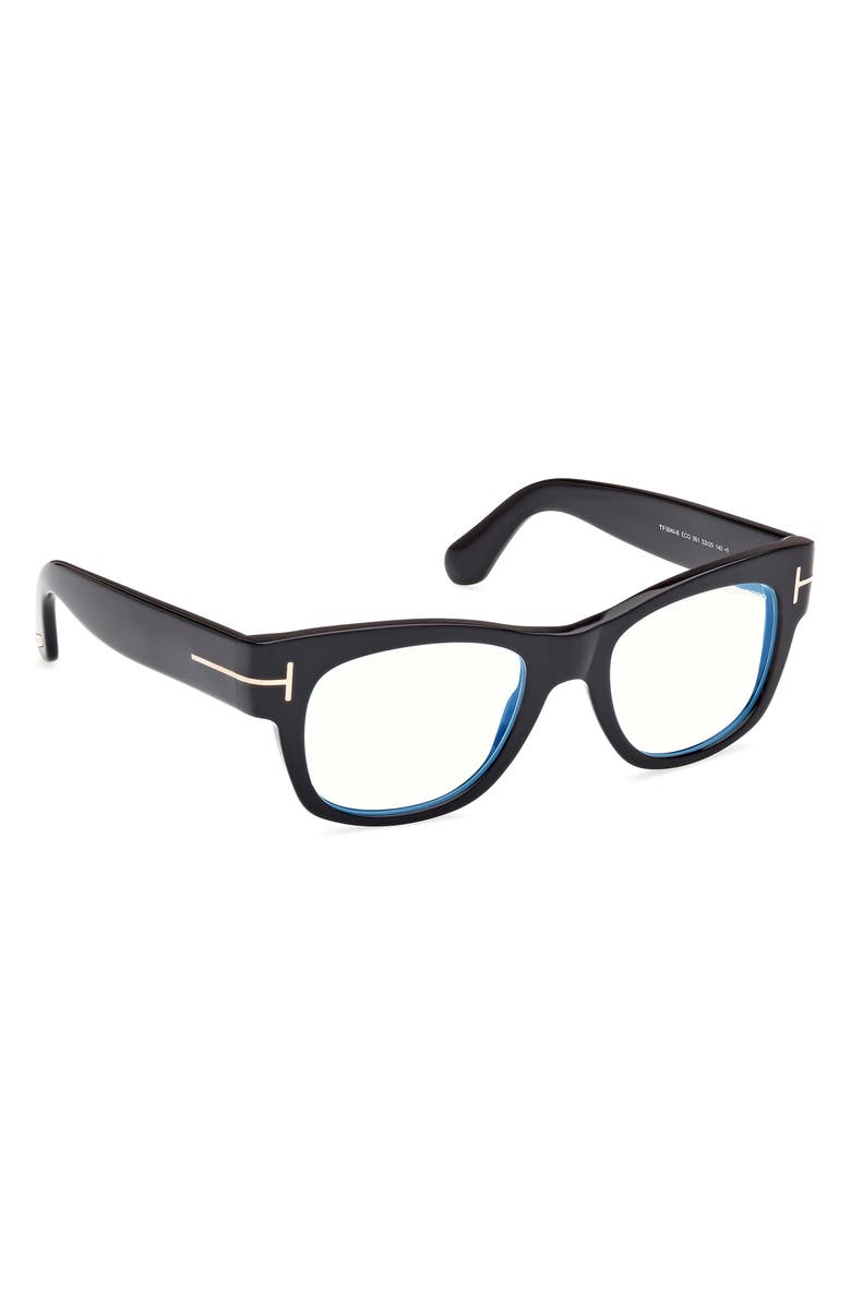 TOM FORD 52mm Round Blue Light Blocking Optical Glasses, Alternate, color, 