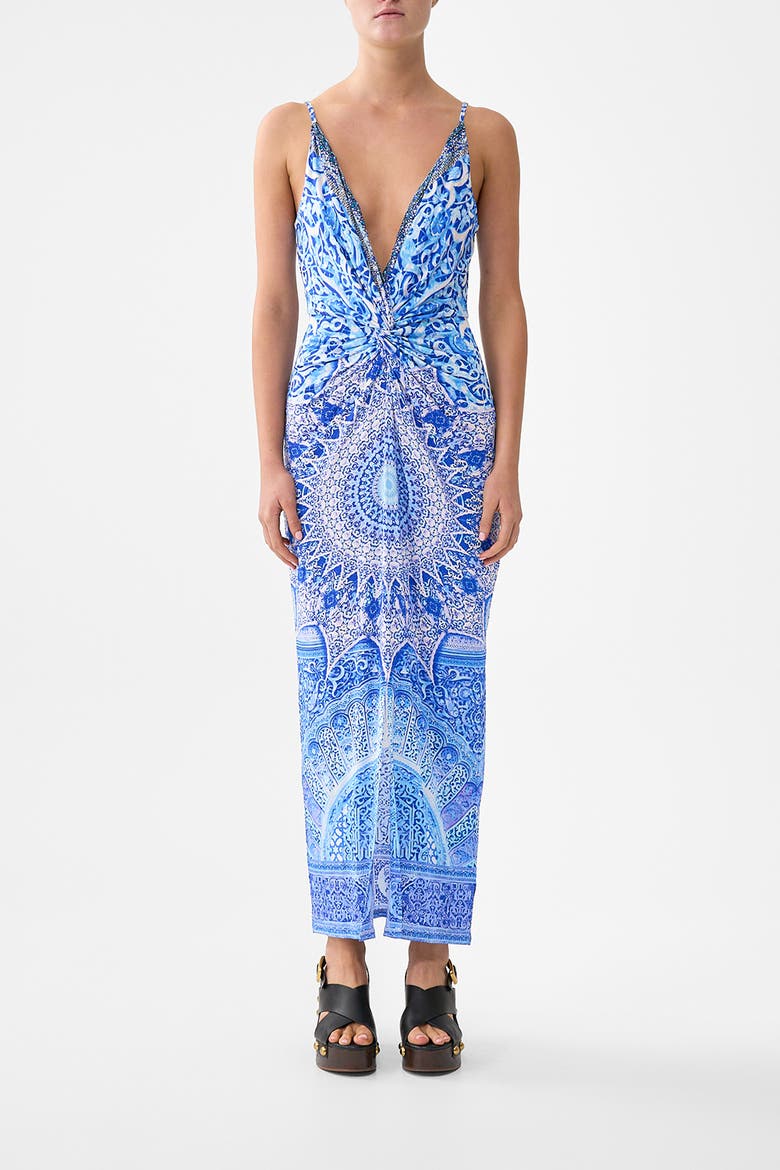 Strappy Dress With Twist Front, Main, color, The Bosphorous