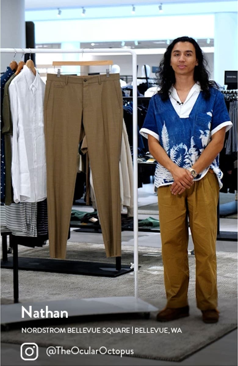 Genius Virgin Wool Blend Flat Front Dress Pants, sales video thumbnail