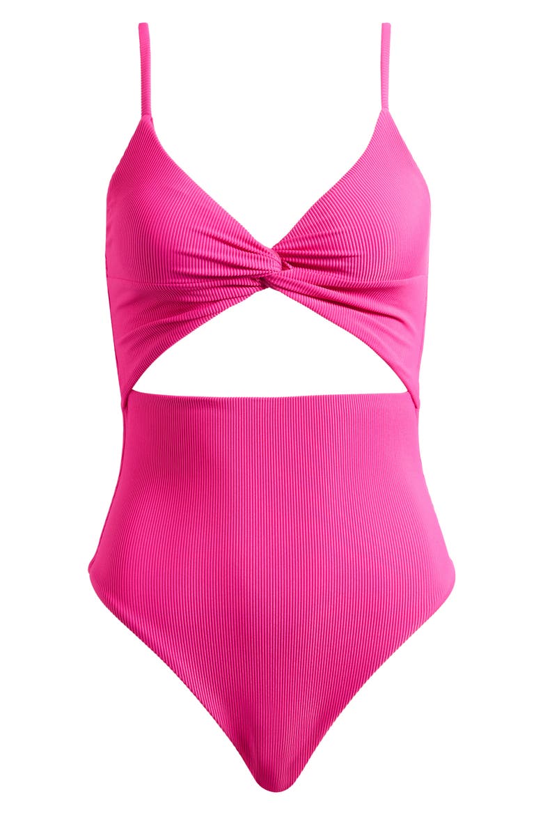 Annalisa Textured One-Piece Swimsuit, Alternate, color, RASPBERRY