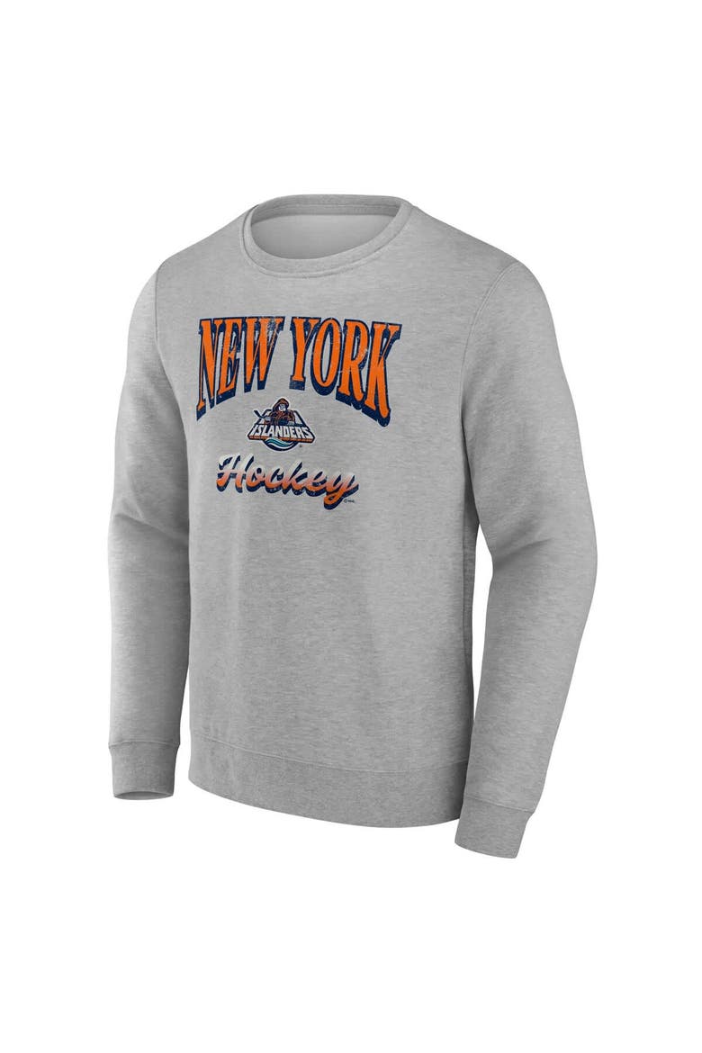 Men's Fanatics Gray New York Islanders Light the Candle Fleece Pullover Sweatshirt, Alternate, color, Gray