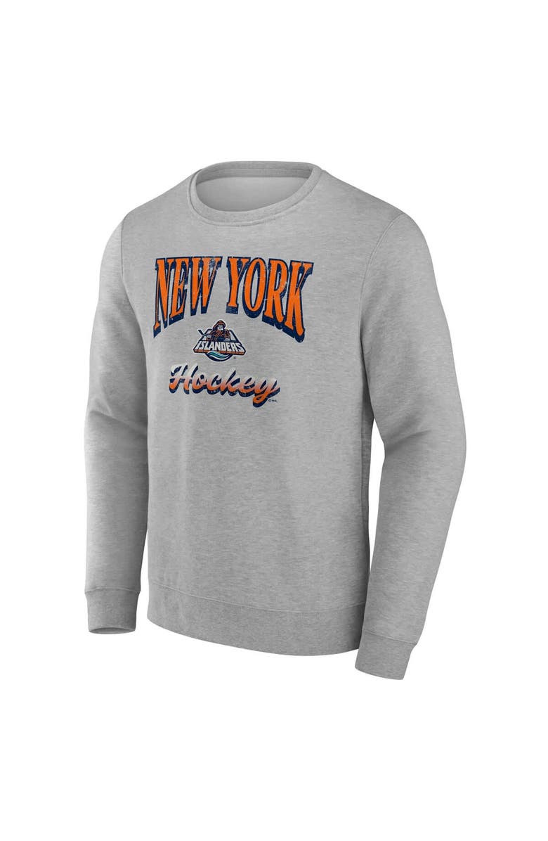 FANATICS Men's Fanatics Gray New York Islanders Light the Candle Fleece Pullover Sweatshirt, Alternate, color, Gray