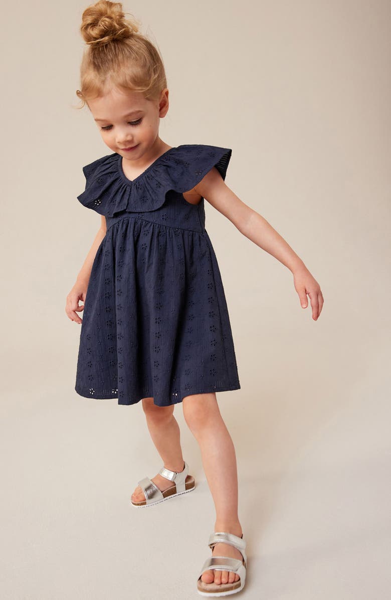 NEXT Kids' Cotton Broderie Dress, Alternate, color,