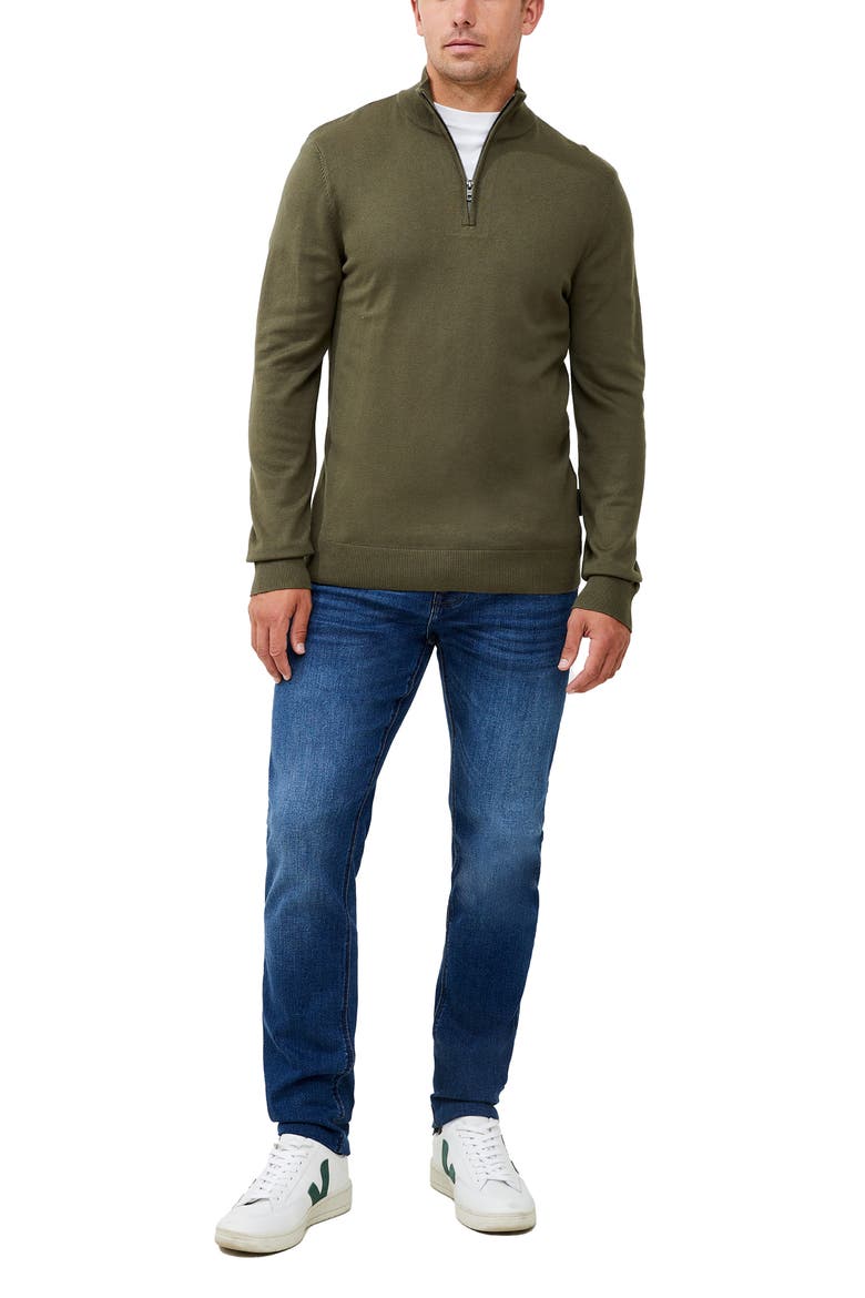 Quarter Zip Sweater, Alternate, color, IVY GREEN