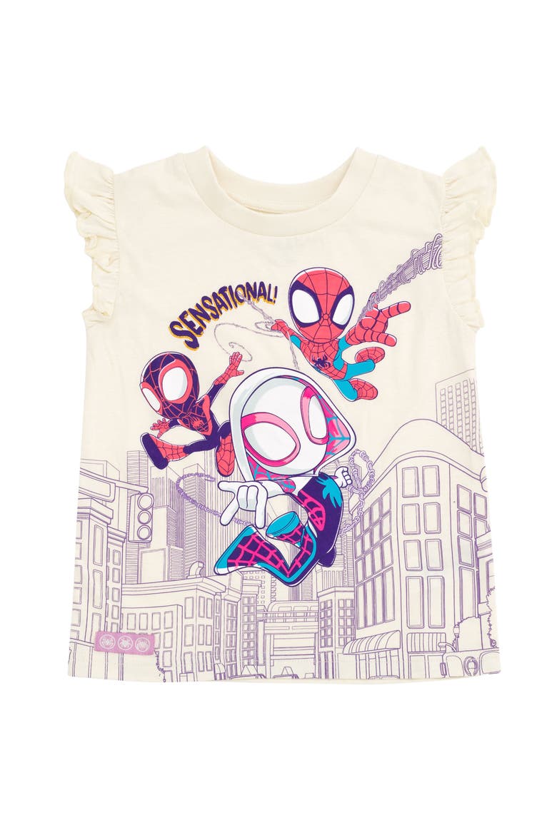 Spidey and His Amazing Friends 2-Piece T-Shirt and Leggings Set, Alternate, color, Ivory Purple