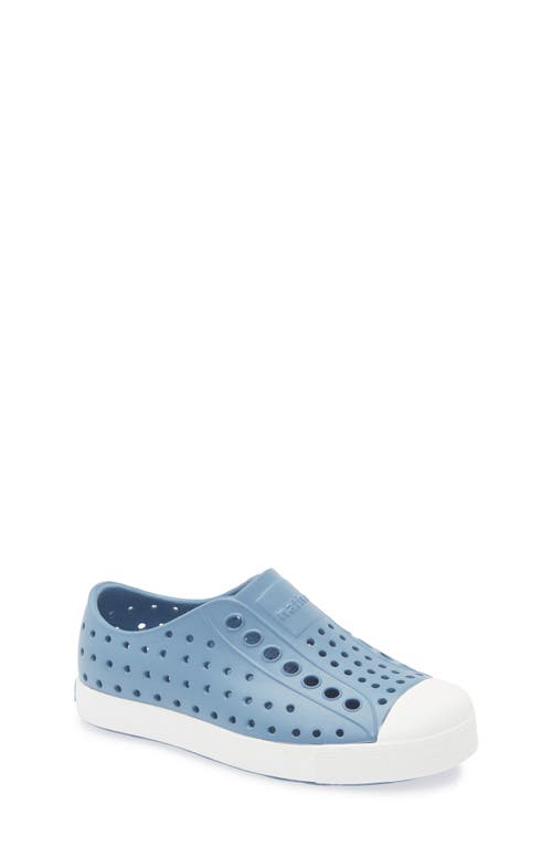 Native Shoes Kids' Jefferson Water Resistant Slip-on Sneaker In Oasis Blue/shell White