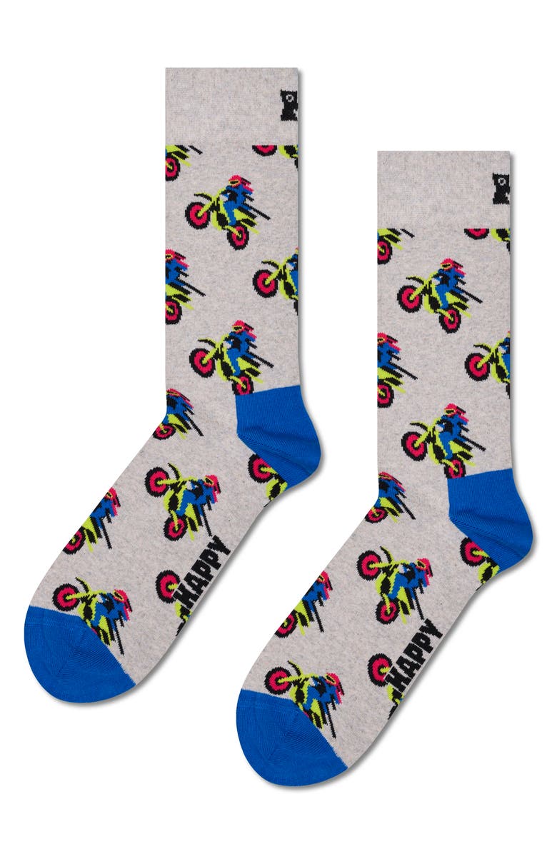 Happy Socks Assorted 3-Pack Fast Sports Cotton Blend Socks Gift Box, Alternate, color, Grey