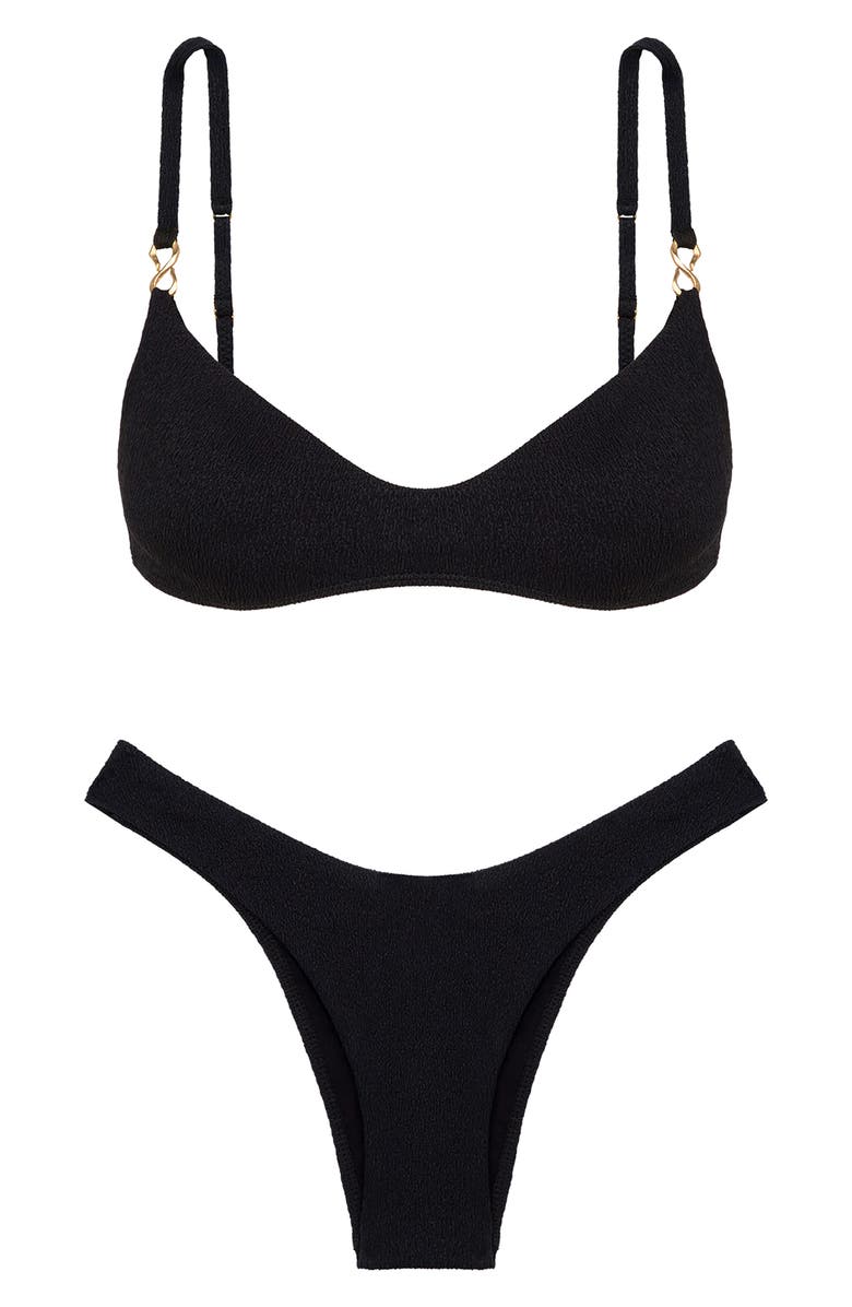 ViX Paula Hermanny Giulia High Cut Bikini Bottoms, Alternate, color, Black
