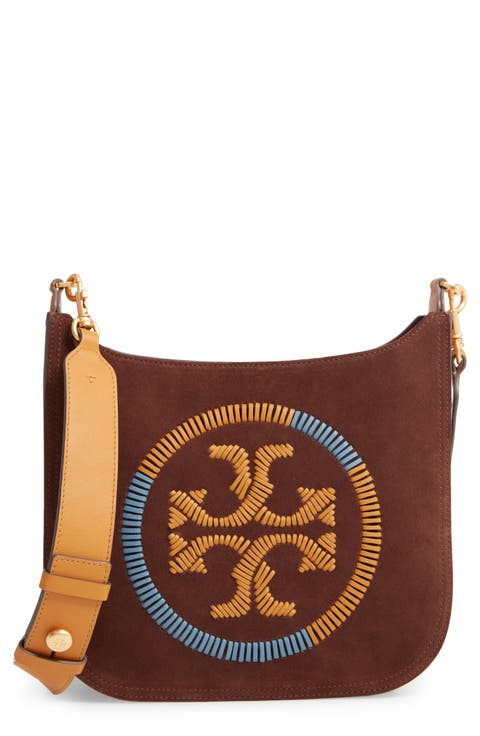 Ella Whipstitched Logo Leather Crossbody Bag
