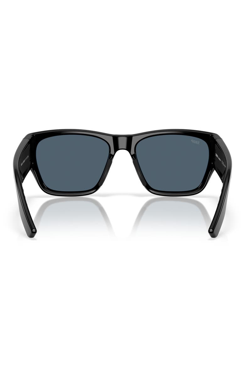 Suenos 57mm Polarized Rectangular Sunglasses, Alternate, color, BLACK/ GRAY 580P