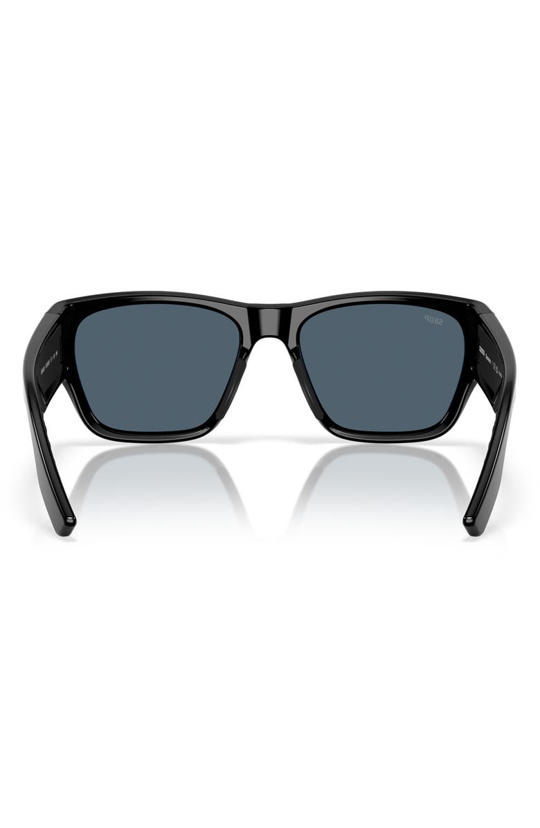 Costa Del Mar Suenos 57mm Polarized Rectangular Sunglasses, Alternate, color, Black/ Gray 580P