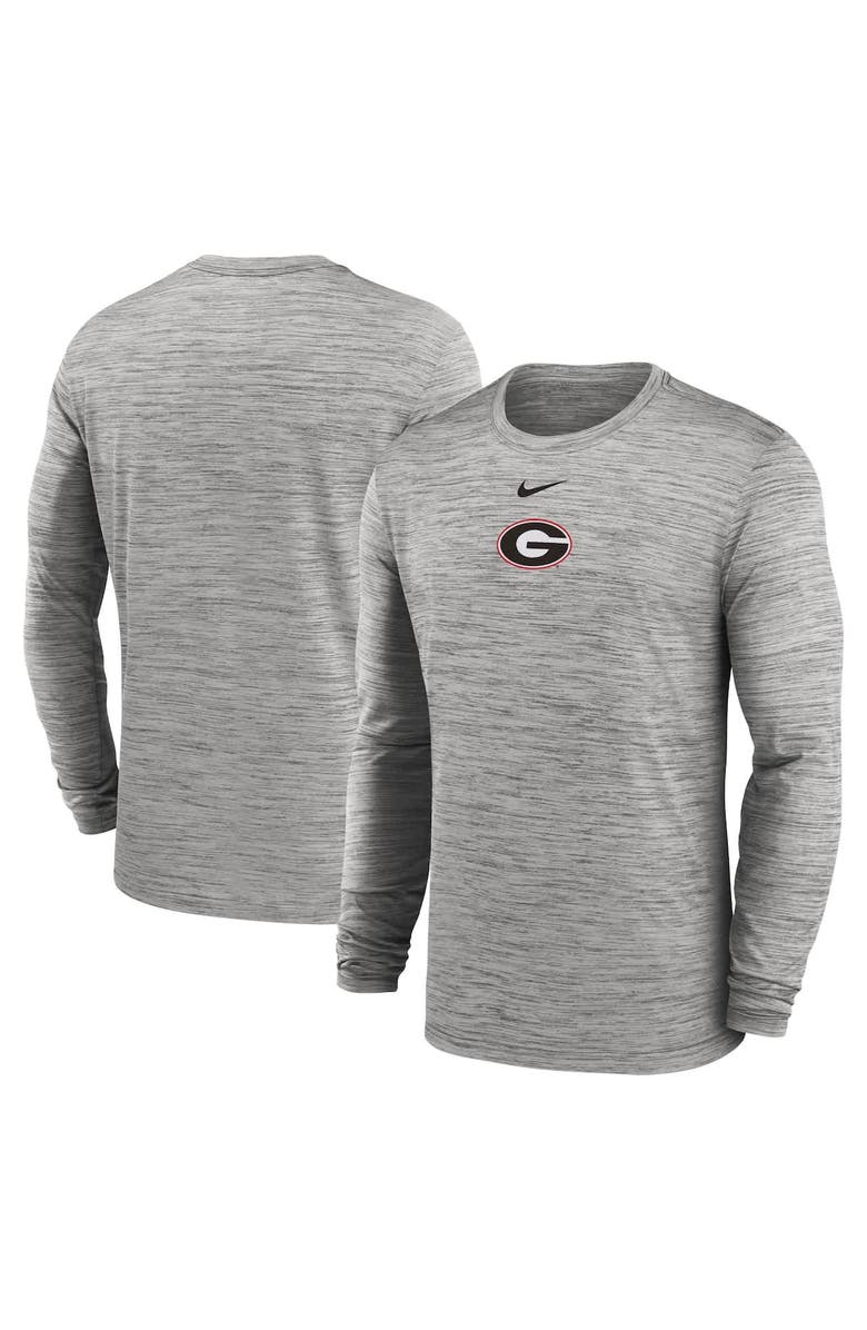 Nike Men's Nike Gray Georgia Bulldogs 2025 Sideline Velocity Performance Long Sleeve T-Shirt, Alternate, color, 