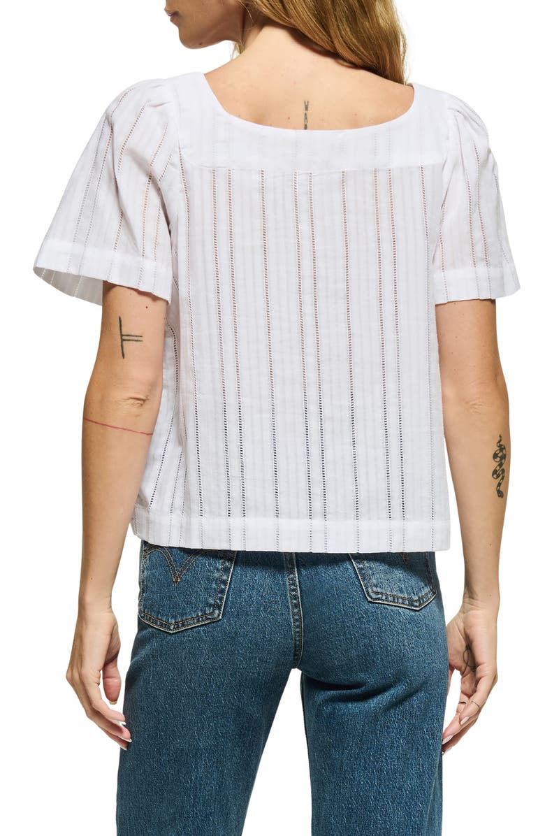 Nation LTD Vanity Ladder Stitch Inset Cotton Top, Alternate, color, White