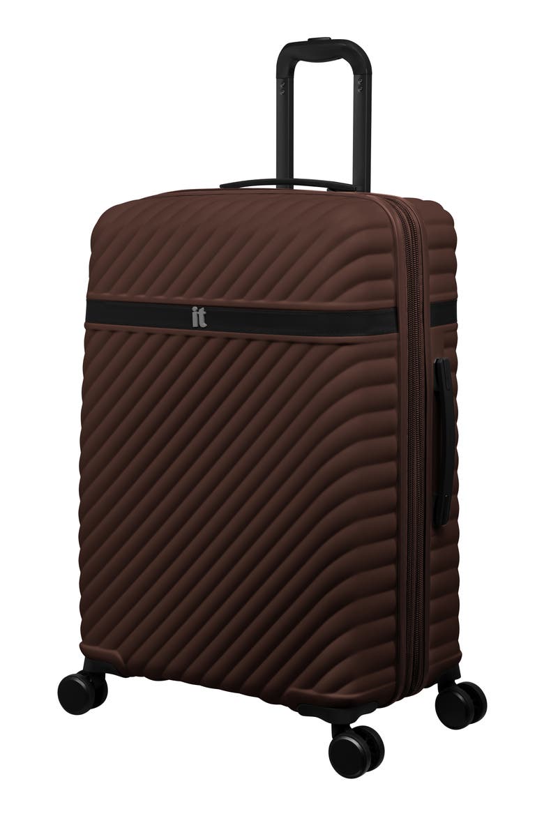 Sandringham 26 Inch Hardside Checked Suitcase, Main, color, SHAVED CHOCOLATE