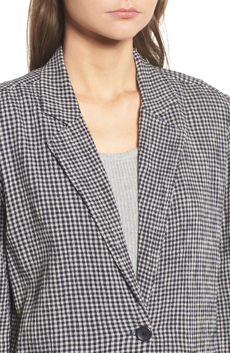 BP. Gingham Boyfriend Blazer, Alternate, color,