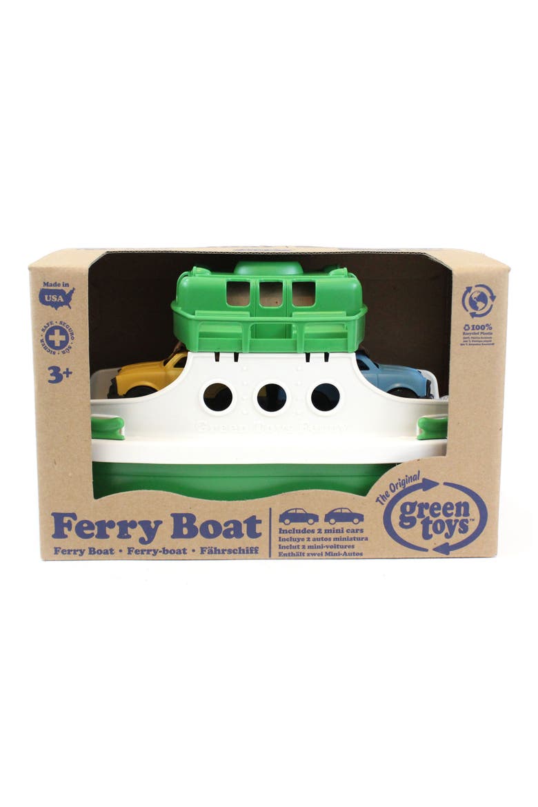 Three-Piece Ferry Boat Toy, Main, color, GREEN