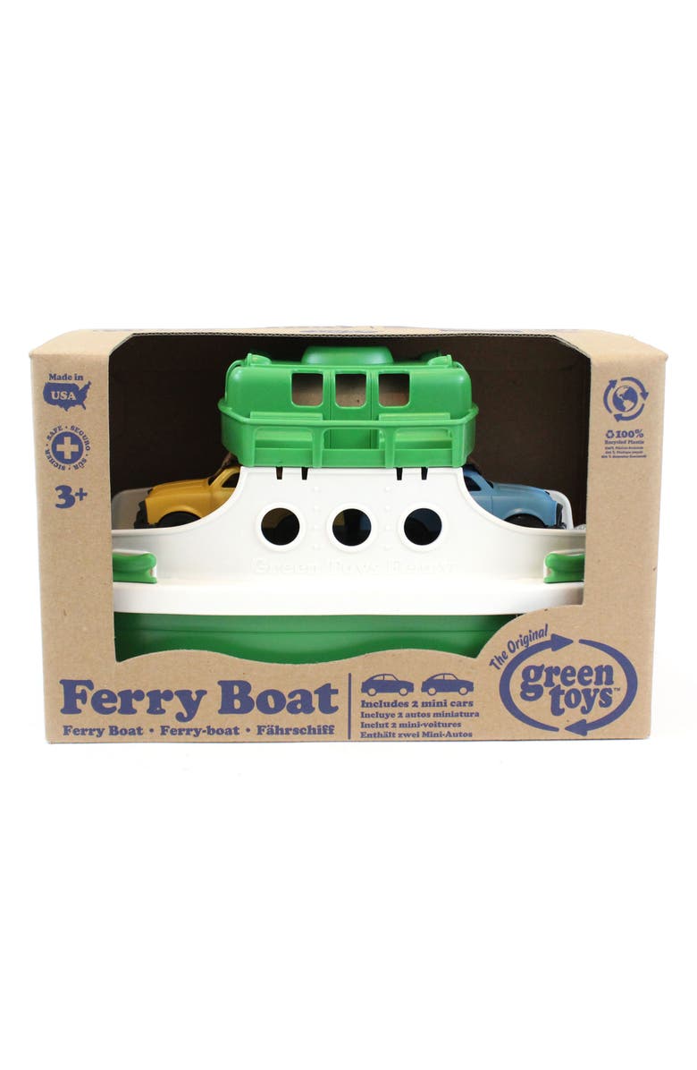 Green Toys Three-Piece Ferry Boat Toy, Main, color, Green