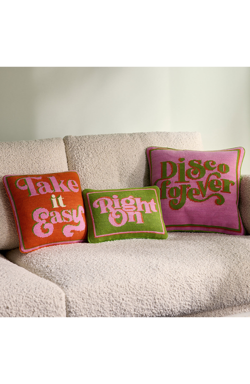 Jonathan Adler Disco Forever Needlepoint Pillow In Pink