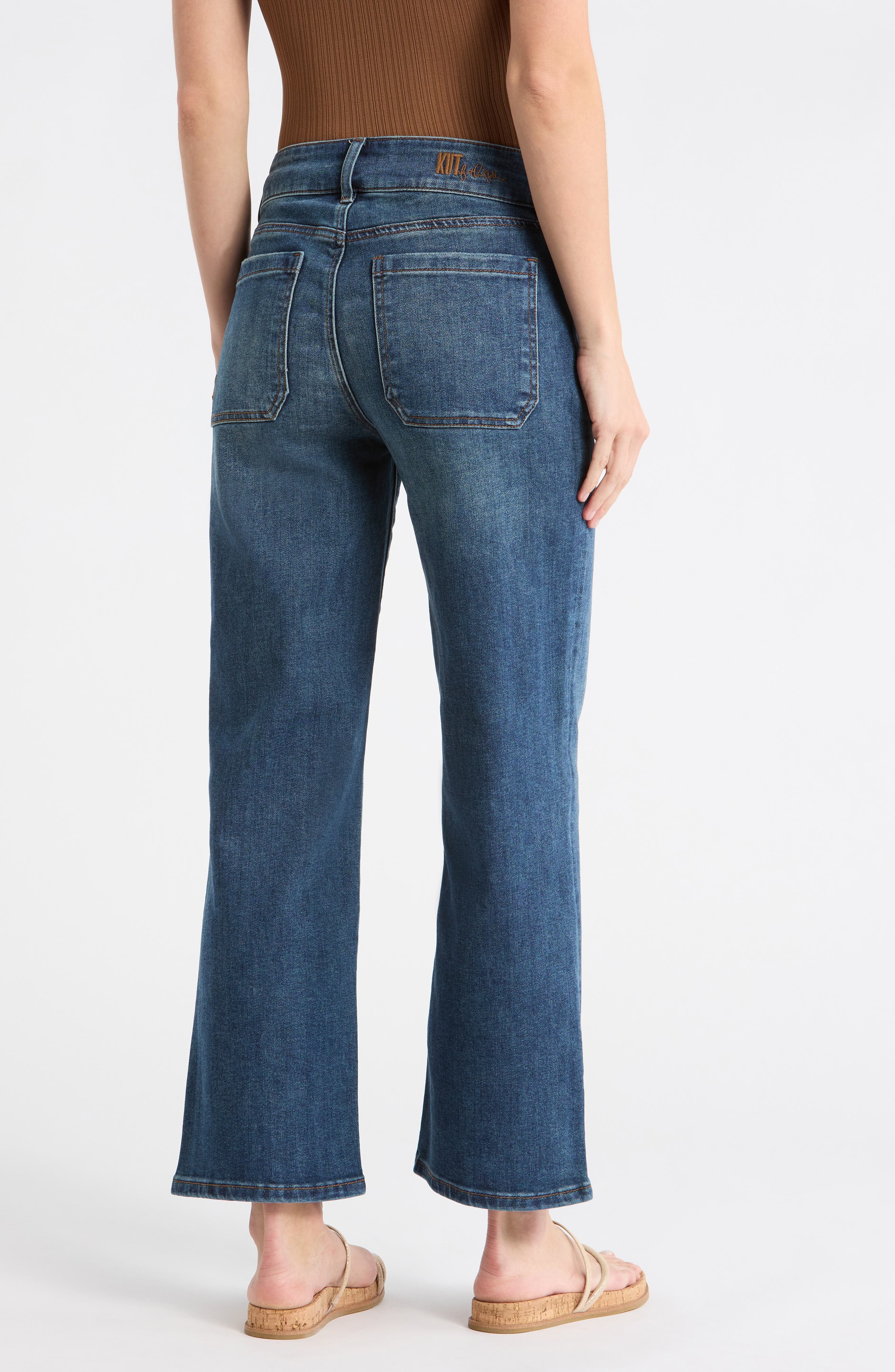 Lucy Patch Pocket High Waist Ankle Wide Leg Jeans - image 2