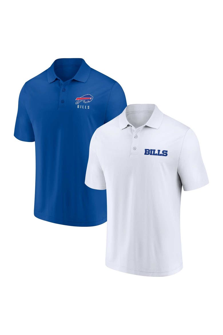 Men's Fanatics Branded White/Royal Buffalo Bills Lockup Two-Pack Polo Set, Main, color, White