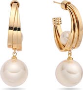 EYE CANDY LOS ANGELES Lumeria Imitation Pearl Hoop Earrings