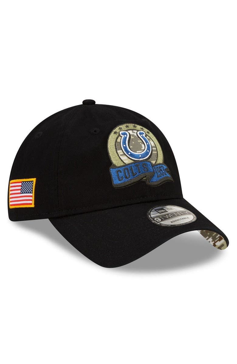 New Era Men's New Era Black Indianapolis Colts 2022 Salute To Service 9TWENTY Adjustable Hat, Main, color, 