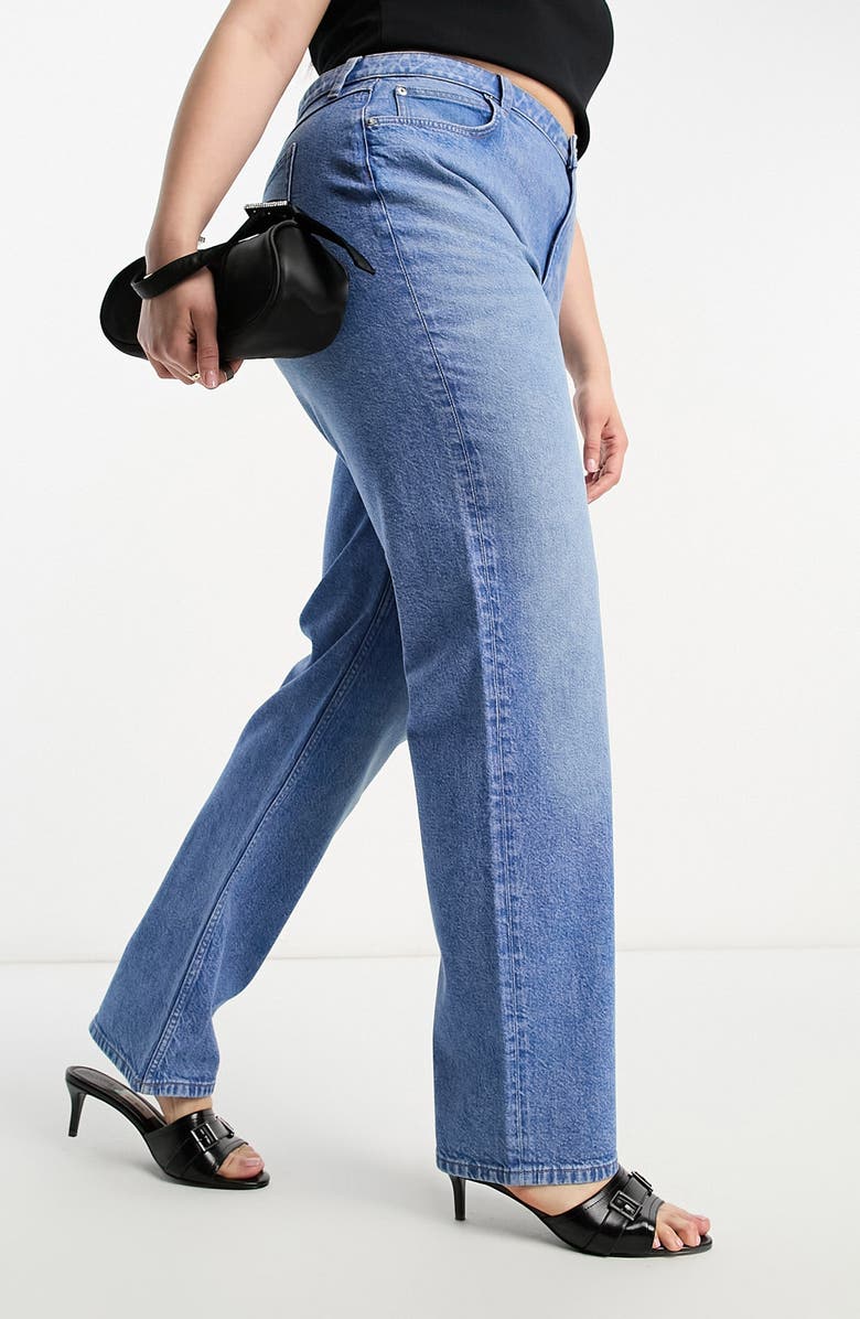 ASOS DESIGN Curve Slim Straight Leg Jeans, Alternate, color,
