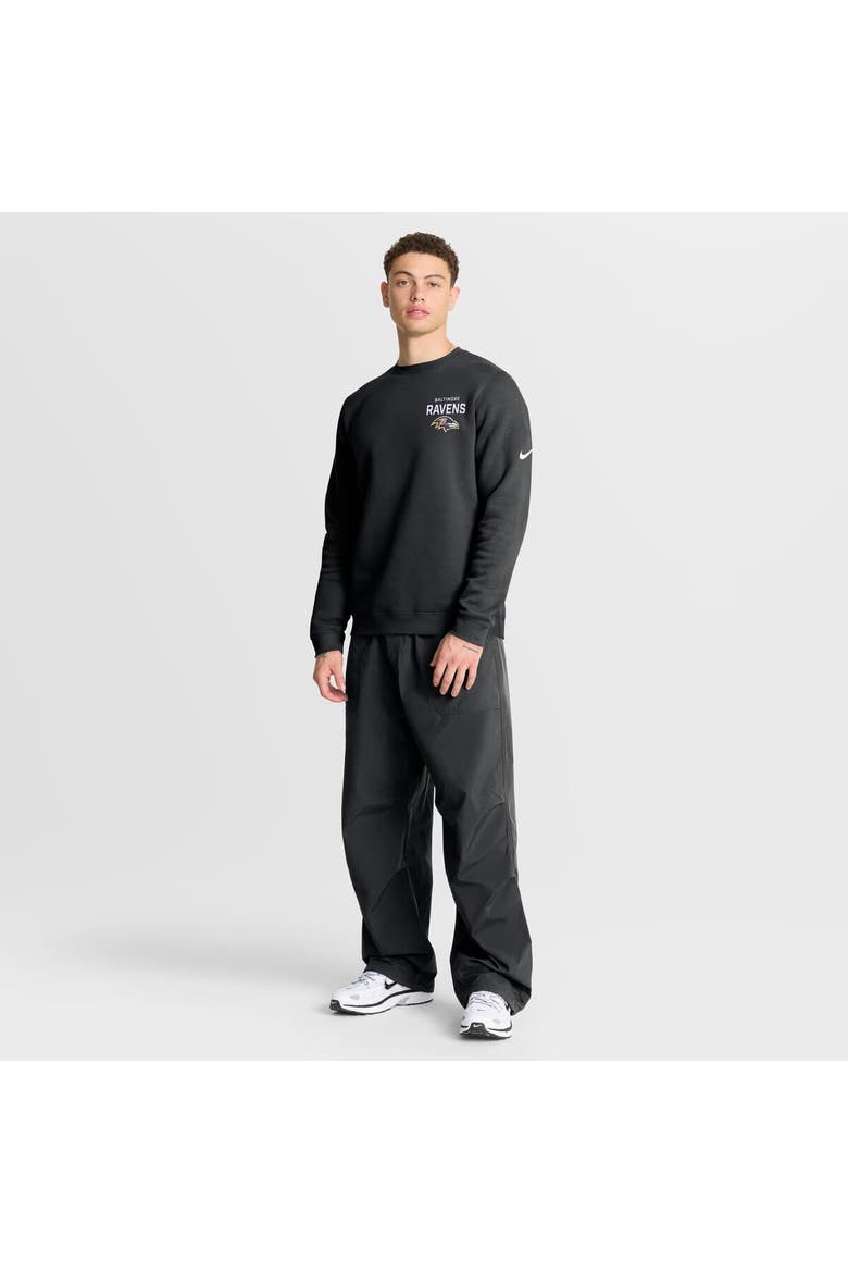 Men's Nike Black Baltimore Ravens Primetime Club Fleece Pullover Sweatshirt, Alternate, color, Black