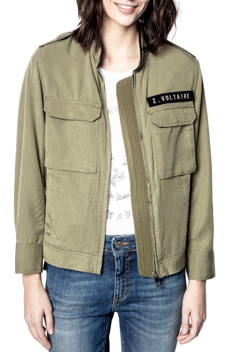 Zadig & Voltaire Kavy Embellished Army Jacket, Main, color,