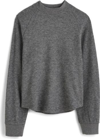 (取寄) メイドウェル レディース ラグラン ワッフル ティー Madewell women Raglan Waffle Tee Heather Charcoal Women's Madewell Raglan Waffle Tee | Zappos.com