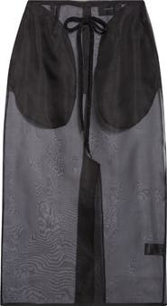 Simone Rocha Sheer Frayed Column Pencil Skirt