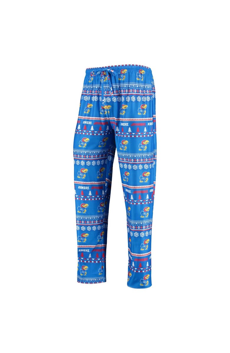 CONCEPTS SPORT Men's Concepts Sport Royal Kansas Jayhawks Ugly Sweater Long Sleeve T-Shirt and Pants Sleep Set, Alternate, color, Royal