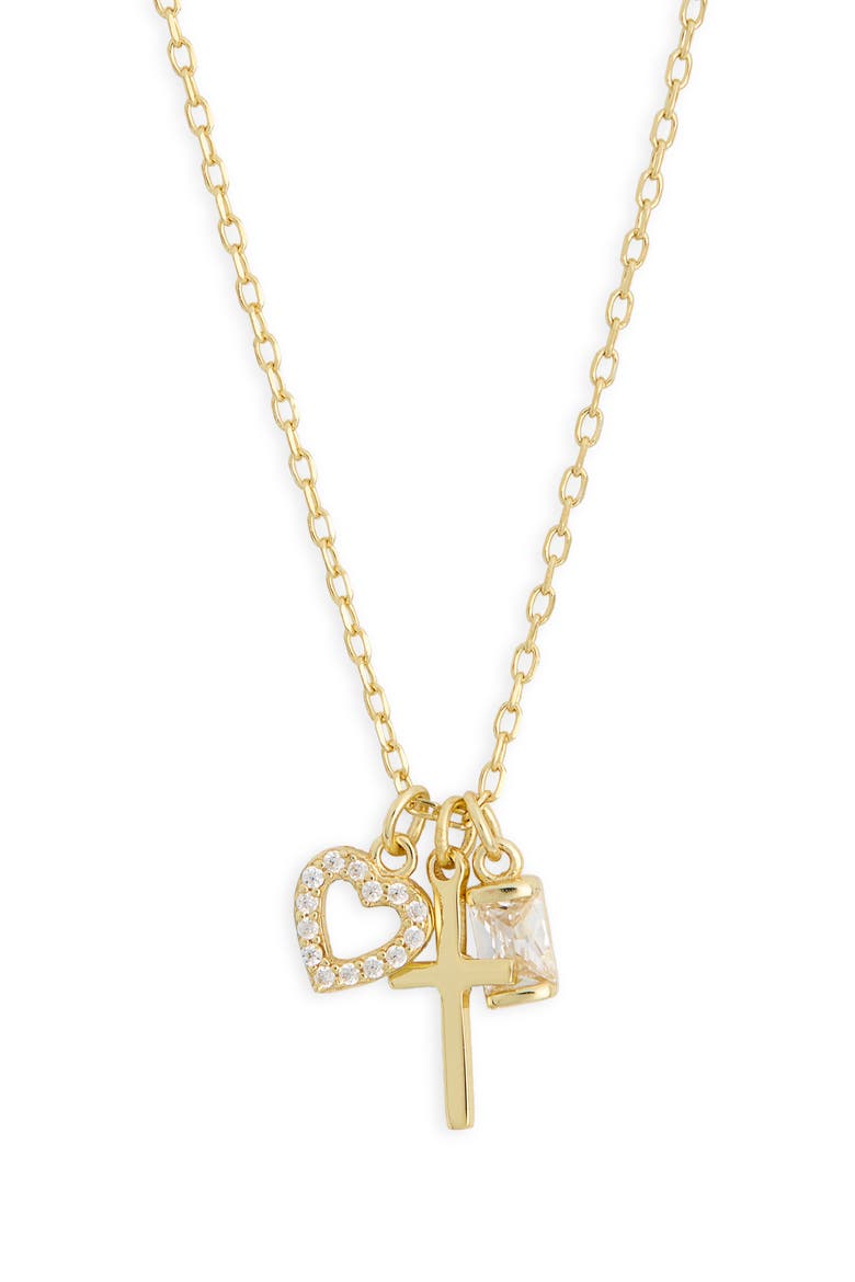 Sentimental Cross Pendant Necklace, Alternate, color, GOLD