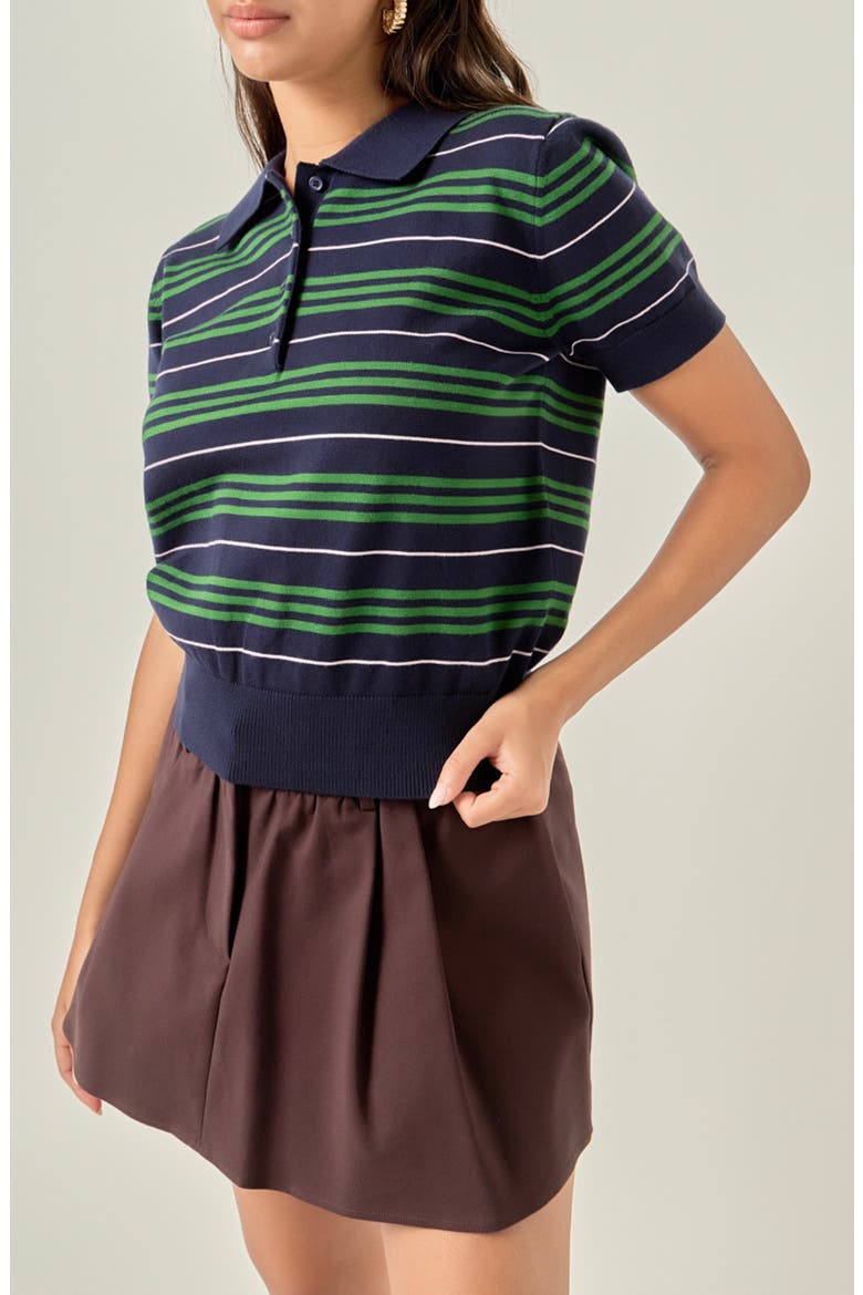 Stripe Polo Sweater, Alternate, color, NAVY/ MULTI