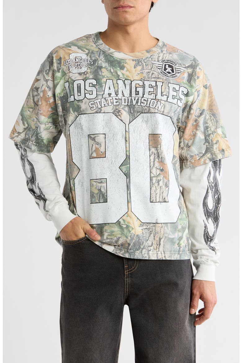 Division 80 Layered Cotton Graphic T-Shirt, Main, color, CAMOUFLAGE
