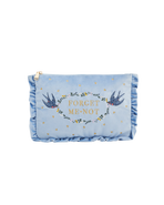 Fable England Forget Me Not Velvet Embroidered Pouch