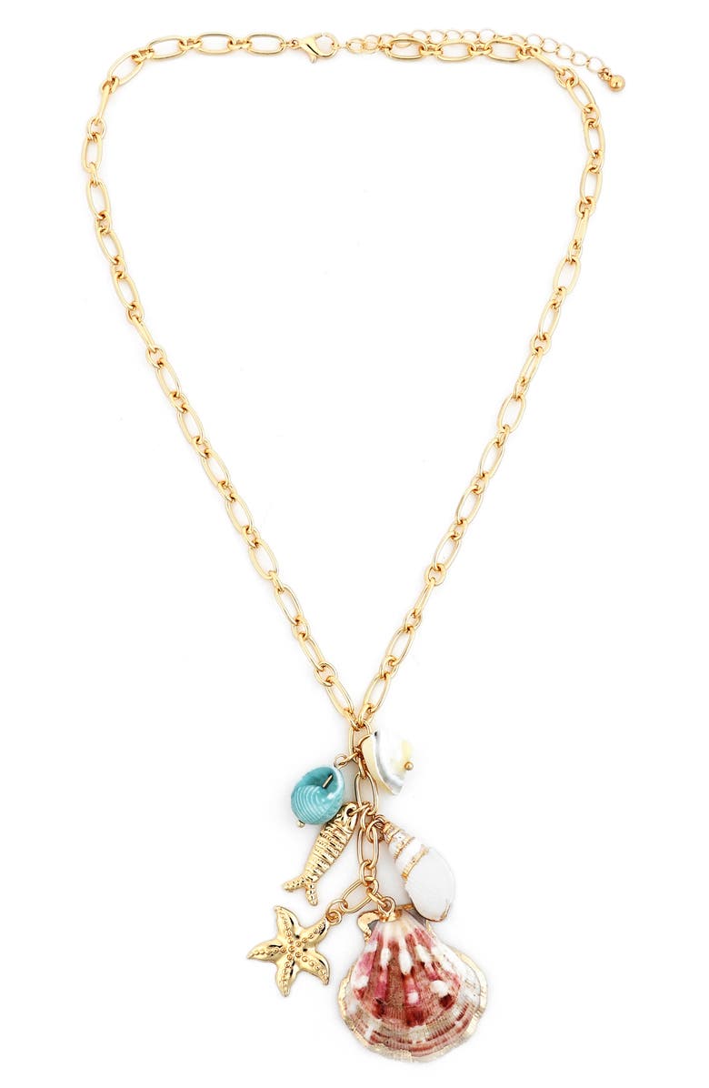 Panacea Shells Charm Necklace, Main, color, Ivory