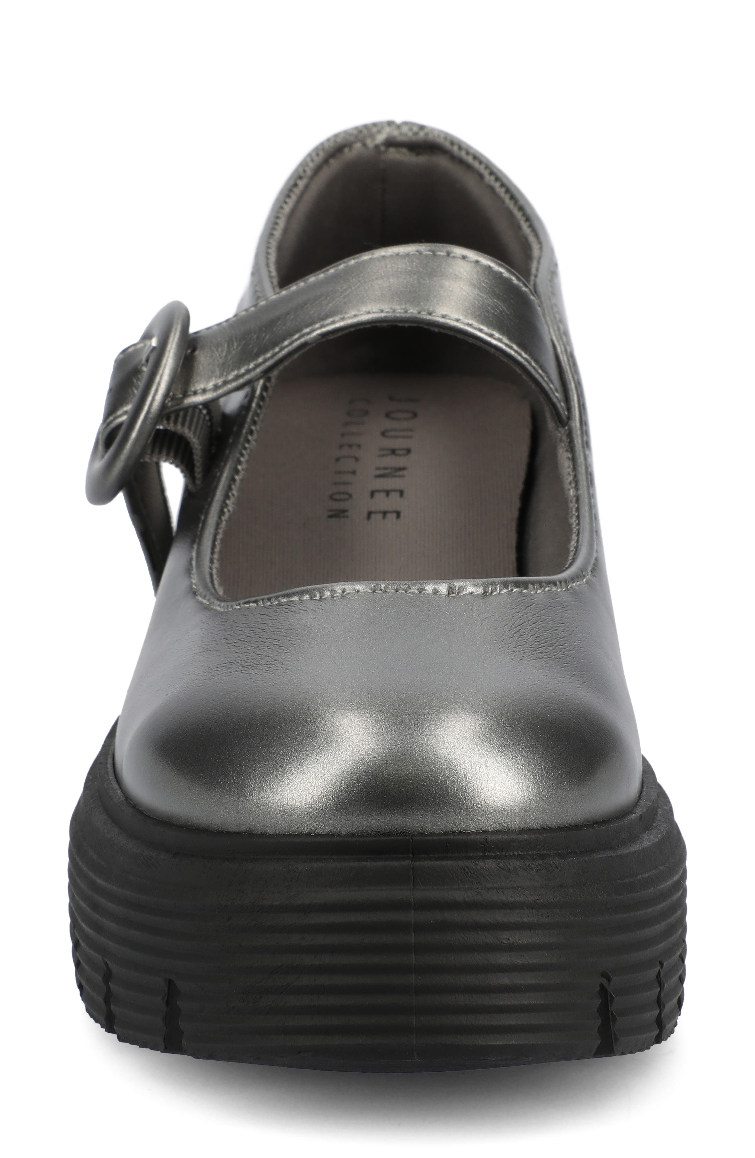 Journee Collection Zarynn Mary Jane Platform Pump, Alternate, color, Pewter
