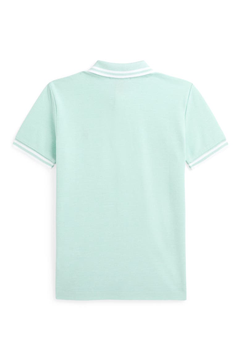 Kids' Tipped Cotton Piqué Polo, Alternate, color, GREEN