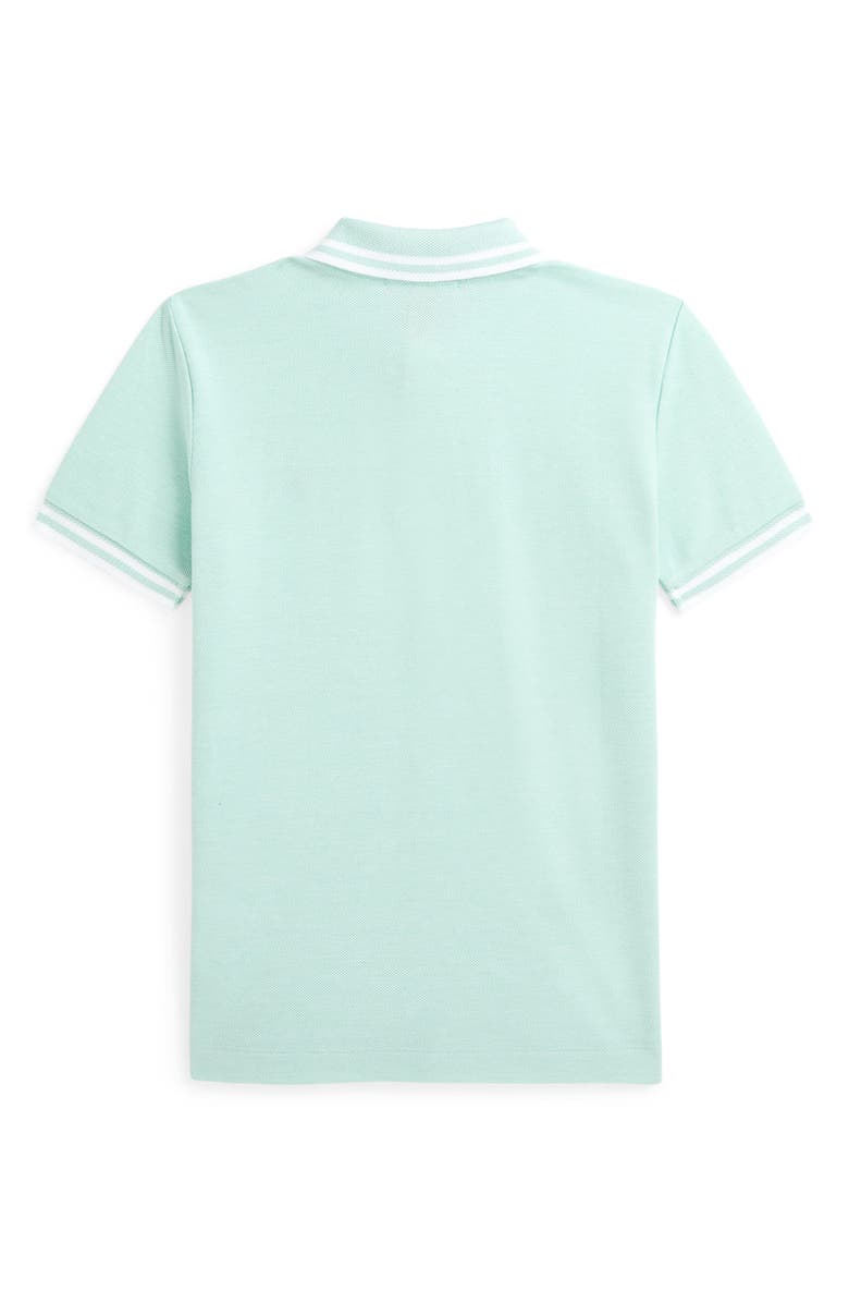 Polo Ralph Lauren Kids' Tipped Cotton Piqué Polo, Alternate, color, Celadon/ White