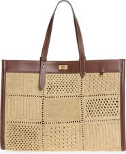 Anya Hindmarch Mortimer Patchwork Crochet Raffia Tote