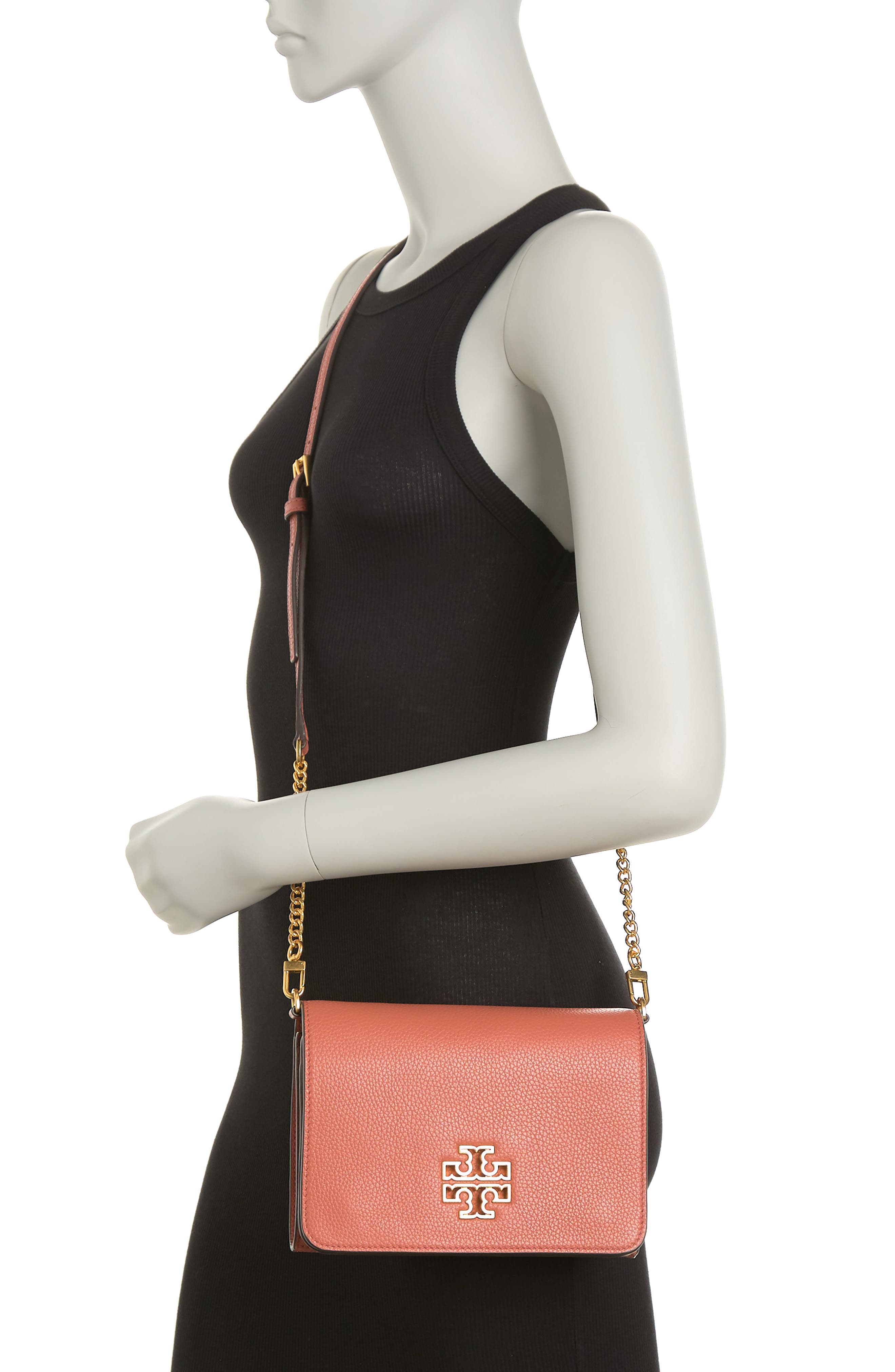 Tory Burch Britten Combo Leather Crossbody Bag, Alternate, color, 